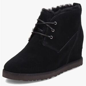 UGG Women's Classic Femme LACE Bootie Ankle Boot, Black, 9